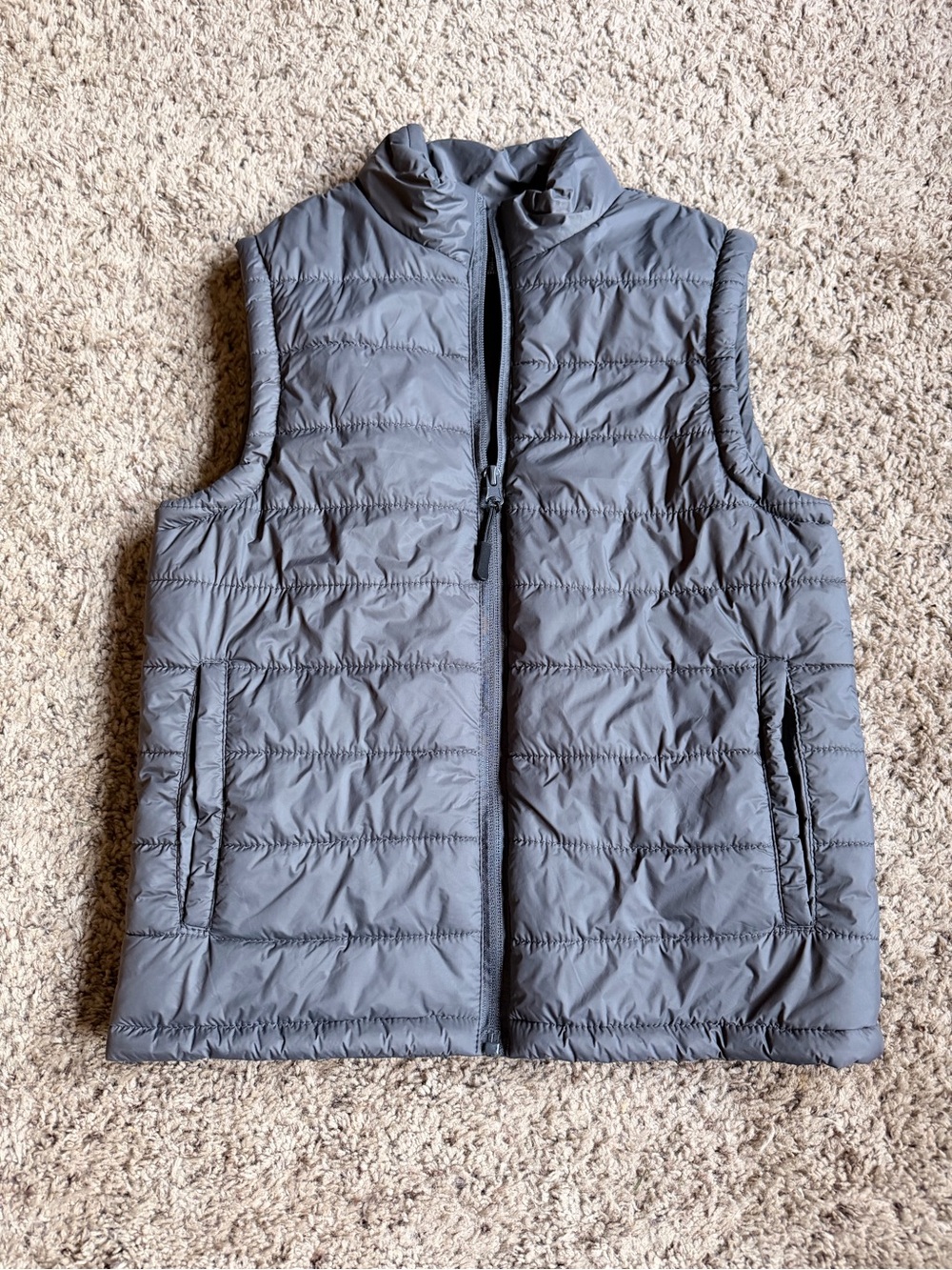 New Garb Youth Boys Outerwear Puff Vest Medium Age 7-8 Full Zip Youth Gray Golf
